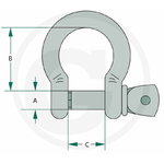 Shackle 13500kg 38X132X57 (A;B;C), Granit