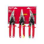 Shape&straight cutting metal snips set - 3 pcs, Milwaukee