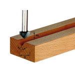 V veida rievu frēze HS D14/7/90°, kāts 8mm, Festool