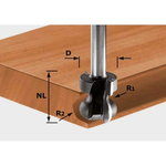 Handhole profile cutter HW, S8, D22/16/R2,5+6, Festool