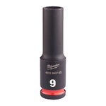 Impact socket 3/8 ´´, ShW, deep 9 mm, Milwaukee