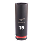 Impact socket 3/8 ´´, ShW, deep 15 mm, Milwaukee