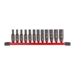 Socket set 1/4" ShW, deep, 12 pcs, Milwaukee