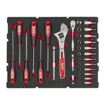 Instrumentu komplekts ar muciņām 1/4´´ PACKOUT, 35 gab., Milwaukee