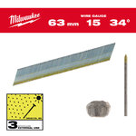 NAILS Inox 15G / 34° / 63 mm / SC3 - 2.200 pc 63x1,8 mm, Milwaukee