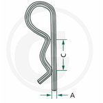 R-clip set, 4mm, Ø 16-20mm, 5pcs, Granit