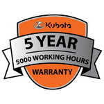 Manufacturer warranty 5 years/5000 working hours for M5/M5N, Kubota