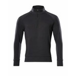 Sweatshirt with half zip Nantes, black L, Mascot