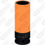 1/2" alumiiniumvelgede löökpadrun, tugev, pikk 22mm, KS Tools