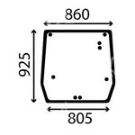 Rear glass, tempered for CNH, Bepco