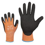 Elastic acrylic/spandeks gloves, nitrile rubber coated palm 9, KTR