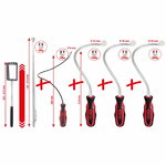 Flexible and telescopic magnetic holder and inspection mirro, KS Tools