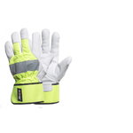 Sintētiskie ādas darba cimdi, kazādas, HI-Vis poliestera vir 11, Gloves Pro