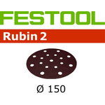 Slīpēšanas disks Velcro Rubin 2 48 atveres 50gab. 150mm P120, Festool