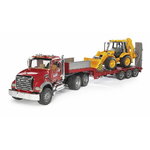 Mack lorry with trailer + JCB 4CX 1:16 BRUDER, Granit