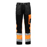 Tööpüksid 6063 Superstrets kõrgnähtav CL1 oranz/must/hall 44, Dimex