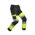 Hi-vis bikses 6077 Superstretch, CL1, melnas/dzeltenas, 52, Dimex
