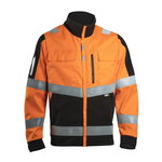 Hi-vis jaka 6134 stretch, CL2, oranža/melna, S, Dimex