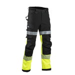 Hi-vis softshell bikses 6142, CL1, melnas/dzeltenas, 60, Dimex