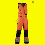 Hi-vis puskombinezons 6165R, CL2, oranžs/melns, 4XL, Dimex