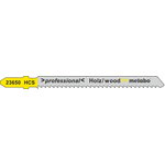 Jig saw blade for wood HCS, tooth ground reverse, 5pcs in pa 2,5/75mm, Metabo