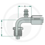 Fitting, 90 3/4" - 18UNF-2A, Granit