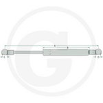 Gas-strut A-1035mm, B-575mm, C-13mm, D-13mm, 350N STABILUS, Granit