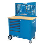 Workbench with tool panel and hooks, Gedore