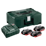 Akum.komplekts: 3 x 4.0 Ah LiHD+lādētāj ASC 55 + metaBOX145, Metabo