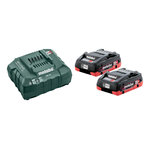 Basic set: 2 x 4.0 Ah LiHD + charger ASC 55, Metabo