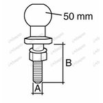 TOWING BALL HIT 3/4'' UNF Ų19 X 70 MM, Bepco