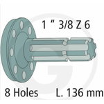 PTO SHAFT END PIECE 6 splines, Granit