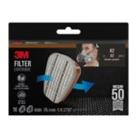Filter Cartridge 6055, A2 Organic Vapours, 1 Pair/Pack, 3M