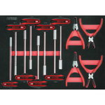 Circlip pliers and t-grip set, 12 pcs, 1/1 system insert, KS Tools