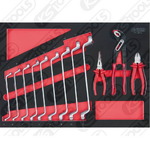 SCS Spanner- and pliers set, 12 pcs, 1/1 system insert, KS Tools