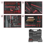 Set of universal system inserts for 4 drawers, 515 pcs, KS Tools