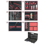 Set of universal system inserts for 6 drawers with 598 premi, KS Tools