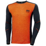 HH LIFA MERINO CREWNECK, orange/black 4XL, Helly Hansen Workwear