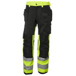 Tööpüksid ripptaskutega Alna kõrgnähtav CL1, kollane/must C5 C50, Helly Hansen Workwear