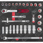 SCS CHROMEplus 1/2" Socket set, 30 pcs, 2/3 system insert, KS Tools