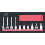SCS CHROMEplus Bit socket set XZN,, 1/2", 10 pcs, 1/3 system, KS Tools