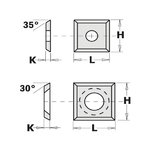 HW-HC REVERSIBLE KNIFE STRAIGHT (4/30°) 14X14X1.2mm, CMT