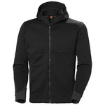 Sweatshirt Tech with long zipper w hood, black XL, Helly Hansen Workwear