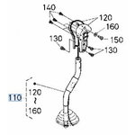 Lever for 3rd function valve, Kubota