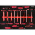 T-handle angle spanner set in foam insert, 18 pcs, KS Tools