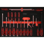 Kruvikeeraja ja konksu komplekt vahtmoodulis, 19 osa, KS Tools