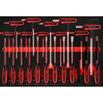 T-handle and screwdriver set in foam insert, 22 pcs, KS Tools