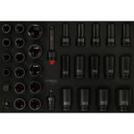 3/4'' impact socket set in foam insert, 33 pcs, KS Tools