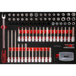 1/2'' screwdriver bit set in foam insert, 111 pcs, KS Tools