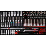 1/2" uzgriežņu atslēgu komplekts putu ieliktnī, 86gab., KS Tools
